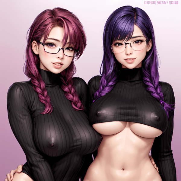 2 Long-haired Friends with Big Breasts and Braids